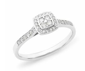 9ct White Gold Diamond Cluster