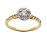9ct Yellow/White Gold Halo Ring