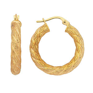 Gold Textured Rope Hoops