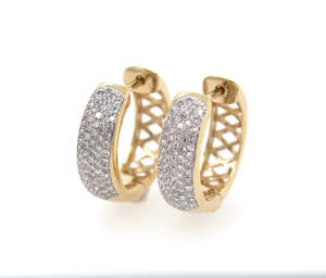 Hoops: Gold Pave Set Hoops