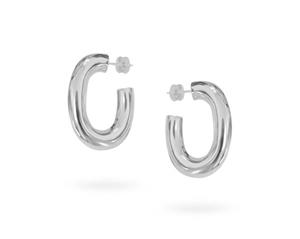 Hoops: Thick Semi Cirlce Stud Half Hoops