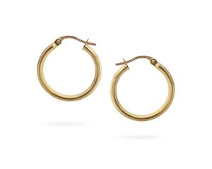 Yellow Gold Round Hoops