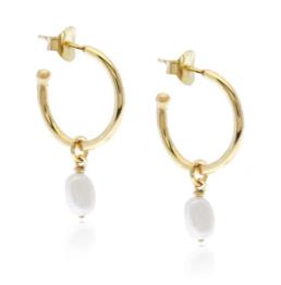 Caja - Margot Gold Plated Pearl Hoops