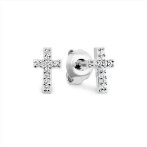 Stud: Georgini - Baby Cross Earrings