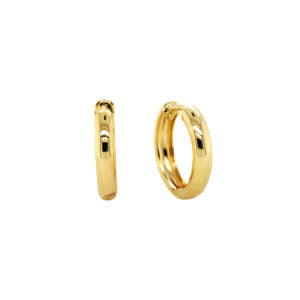 Huggies: 9ct Yellow Gold And Silver Bonded Plain Huggie Earrings