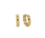 9ct Yellow Gold and Silver Bonded Oval Huggie Earrings