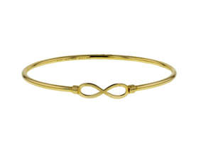 Yellow Gold Solid Infinity Bangle