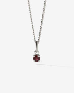Meadowlark - Stg Silver Della Necklace With Garnet