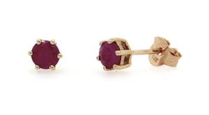Gold Ruby Stud Earrings