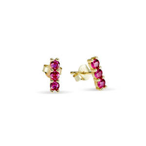 July Ruby Birthstone Collection: Ruby Pink Cz Set Studs