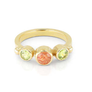 Peridot Birthstone Collection: Tonimay - Mimi Sunstone And Peridot Gold Ring - Size 7