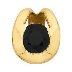 Sapphire Birthstone Collection: Gold Curved Sapphire Pendant