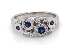 Sapphire Birthstone Collection: Contemporary 'Bubble' Ring