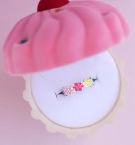 Rings: Lauren Hinkley - Rainbow Flower Ring In Pink Velvet Box