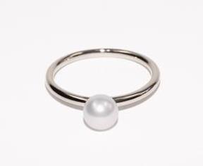 Stg Silver Pearl Ring