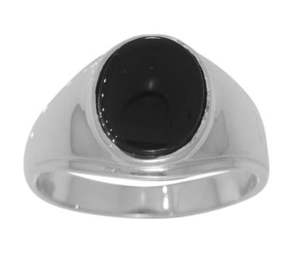 Stg Silver Ring With Onyx