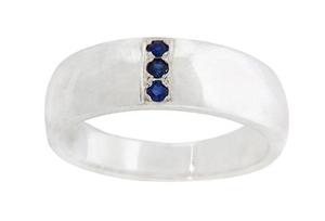 Stg Silver Sapphire Ring