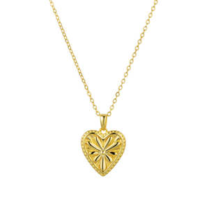 Necklaces: Sterling Silver/Gold Plated Marigold Heart Pendant Necklace