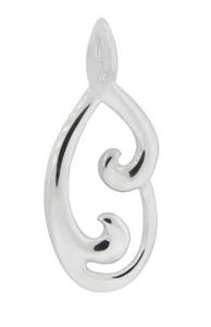 Stg Double Koru Pendant On Waxed Cord