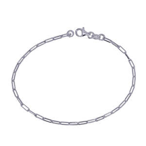 Bracelets: Italian Paperclip Link Bracelet - 19cm