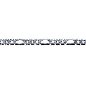 Bevelled Diamond Cut Figaro Bracelet - 19cm