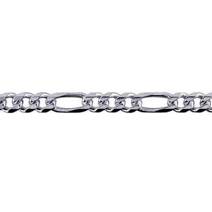 Bevelled Diamond Cut Figaro Bracelet - 21cm