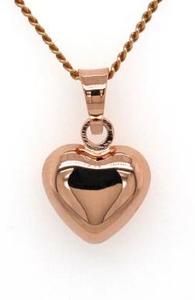 Rose Gold Small Puff Heart Pendant