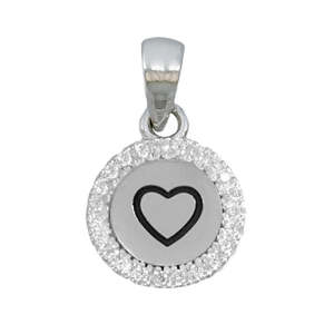 Pendants: Cz Heart Charm