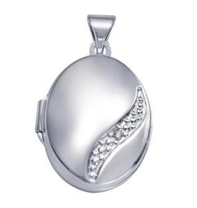 Pendants: Cz Oval Locket