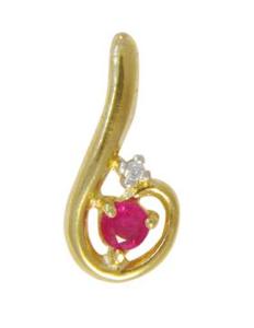 Gold Ruby & Diamond Pendant