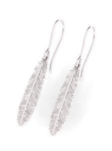 Drop Earrings: Stg Silver Feather Earrings