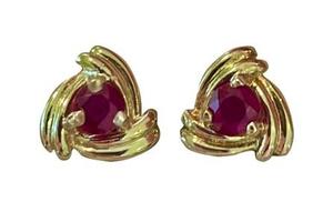 Gold Ruby Studs