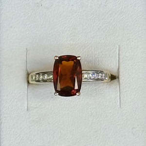 Gold Madeira Citrine & Diamond Ring