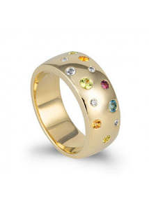 Citrine Birthstone Collection: Multi Colour Gold Ring