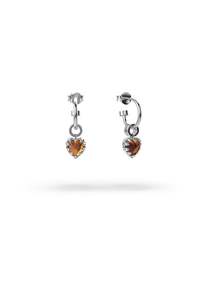 Citrine Birthstone Collection: Stolen Girlfriends Club - Love Anchor Earrings - Stg Silver/Orange Citrine