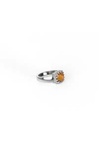 Stolen Girlfriends Club - Baby Claw Ring - Stg Silver/Orange Citrine - Size N