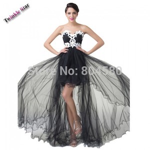Elegant Strapless appliques Short Front Long Back Prom dresses Party Evening Gow&hellip;