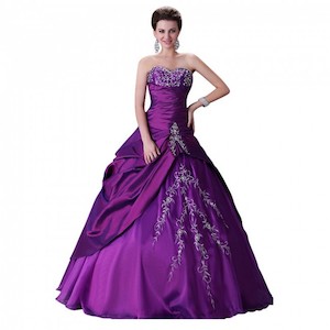 Royal fashion and Elegant Beading Purple Party Gown Long Wedding Dress Bridal Dr&hellip;