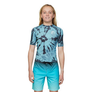 Rash Shirts: O'Neill Boy's Dopedye UV SS Surf Tee - Deep Teal
