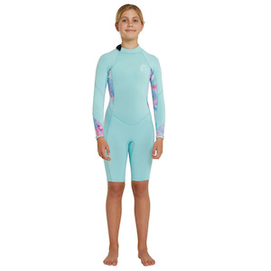 Spring Suits: O'Neill Girl's Bahia BZ LS Long Spring 2mm - Aqua / Wavedye