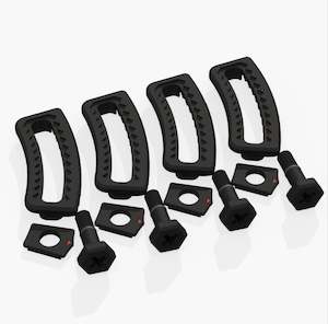 Wakeboard Parts Accessories: Ronix M6 Ronix Shark Tooth Boot Hardware - Set of 4 - Black