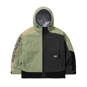 Snow Gear: BSR Asymmetric 3L Seam Sealing Hooded Shell Jacket- Ash Green