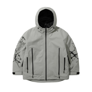 BSR Dual Zip Seam Sealing Hooded Jacket Ink Splatter - Gray