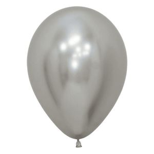 Individual Balloons: Silver chrome BALLOON in Sizes - small, regular or large