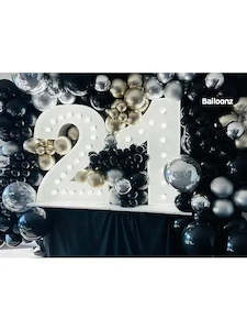 21st light up numbers White gold/silver/black