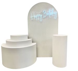 Ripple backdrop and dessert table set- neon Happy birthday