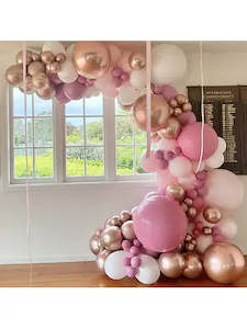 Corporate Balloon Packages: Pink balloon arch - balloon garland inflated 4-5m