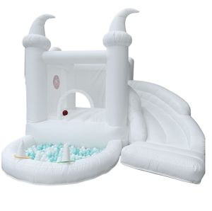 Mini White Bouncy Castle with Ball Pit & Slide – $100 Hire