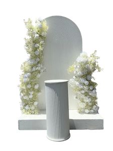 White floral and Ripple backdrop arrangment