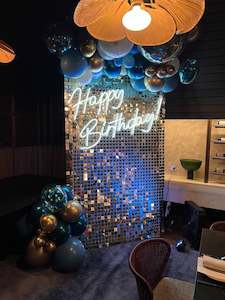 Shimmer Wall Packages: White gold shimmer wall panel and neon package #2